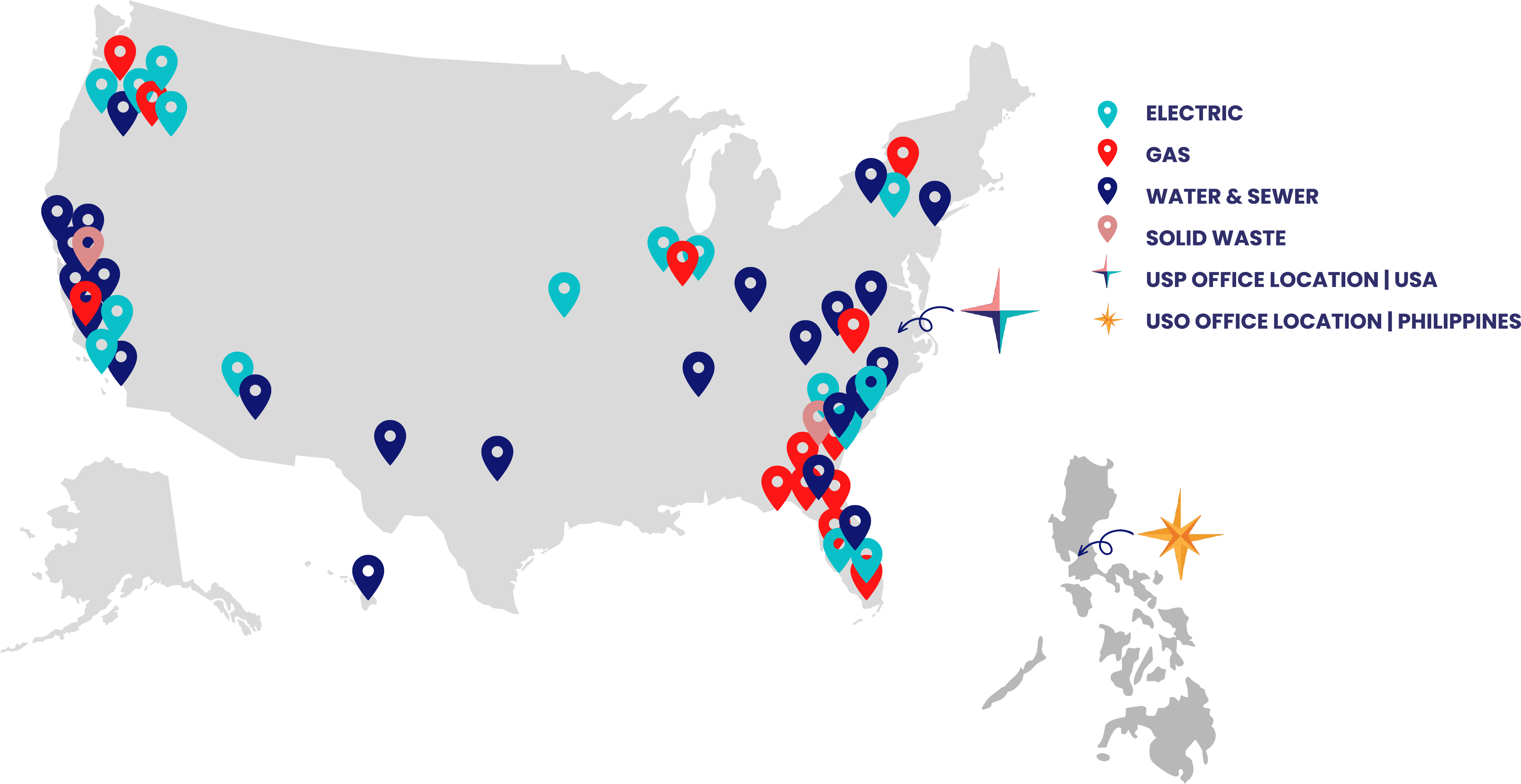 USA and Philippine Map